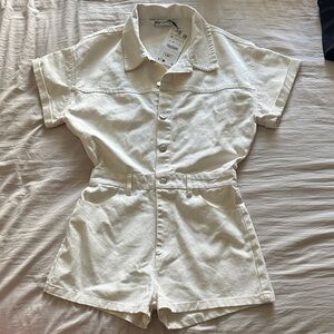 Zara Cream Short-Sleeve Romper